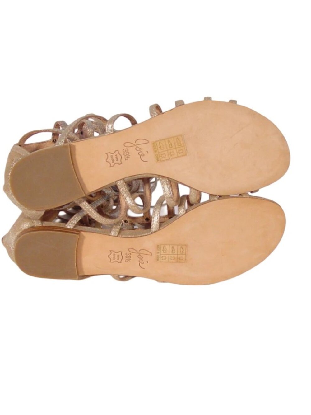 JOIE Falicia $425 NEW Gold Tall Lace Up Gladiator Sandals EU 39.5/US 9.5 - Picture 7 of 8